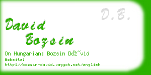 david bozsin business card